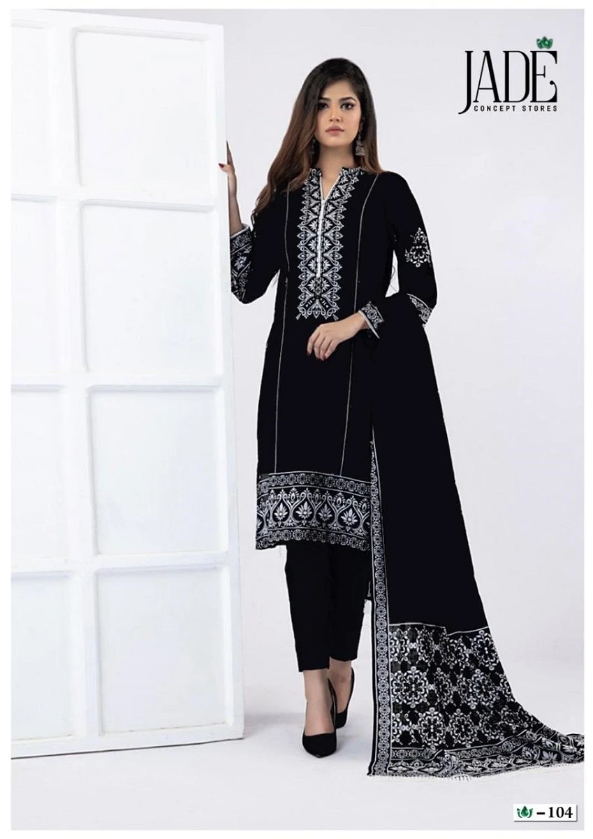 Jade Bin Saeed Black and White Lawn Cotton Wholesale Pakistani Salwar Suit Catalog — Wholesale Salwar Suits, MPA wholesale from Surat - Gallery Image 4